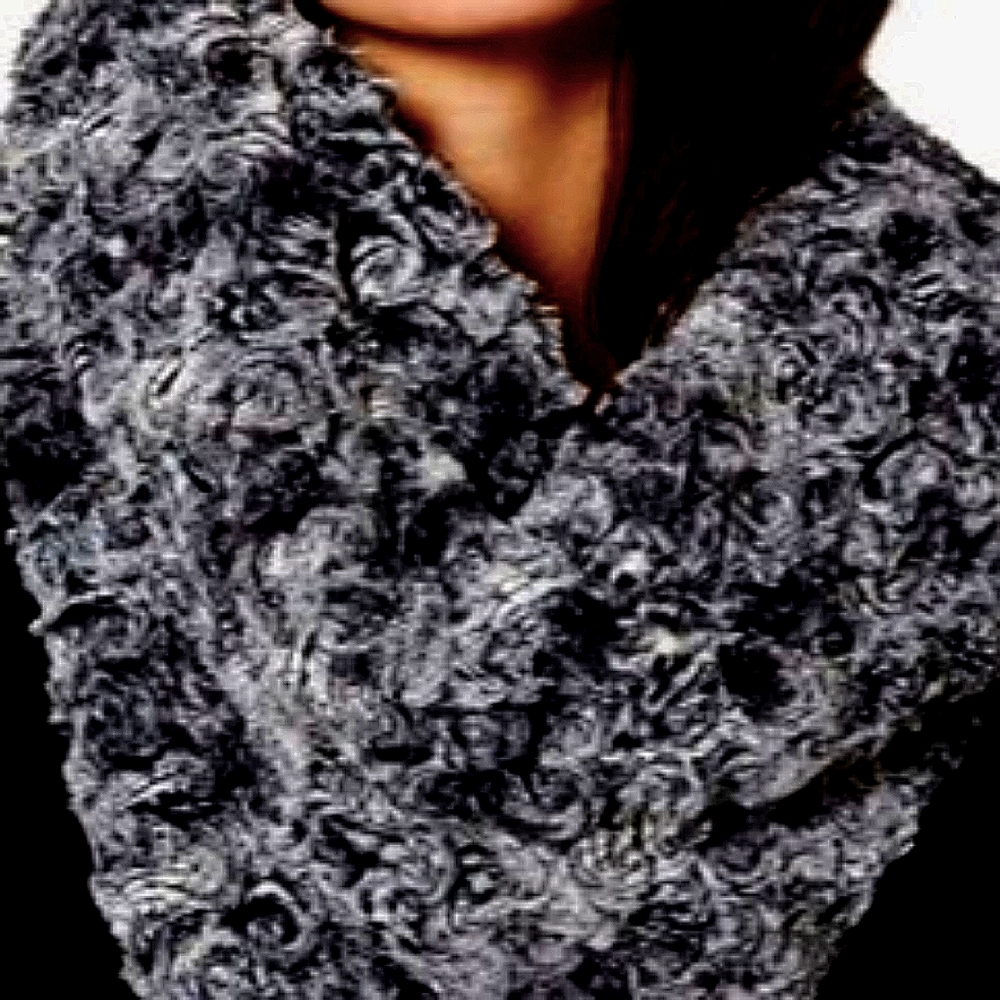 Loft Faux Fur Rosette Infinity Scarf